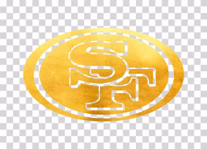 San Francisco 49ers Golden Logo, NFL Team Emblem, American Football Symbol, Transparent Image San Francisco 49ers Golden Logo png