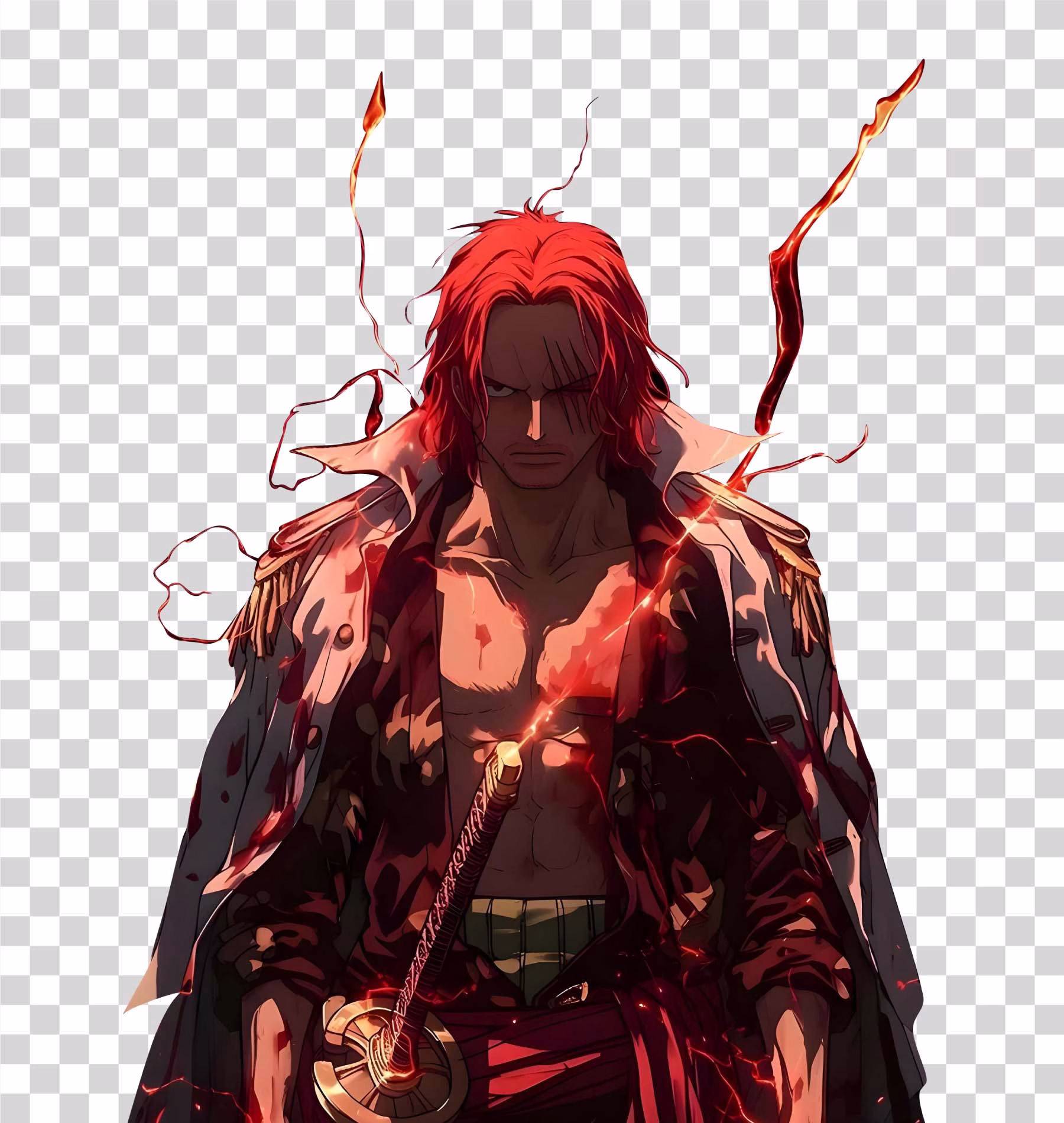 Shanks One Piece Anime Character Yonko Pirate PNG