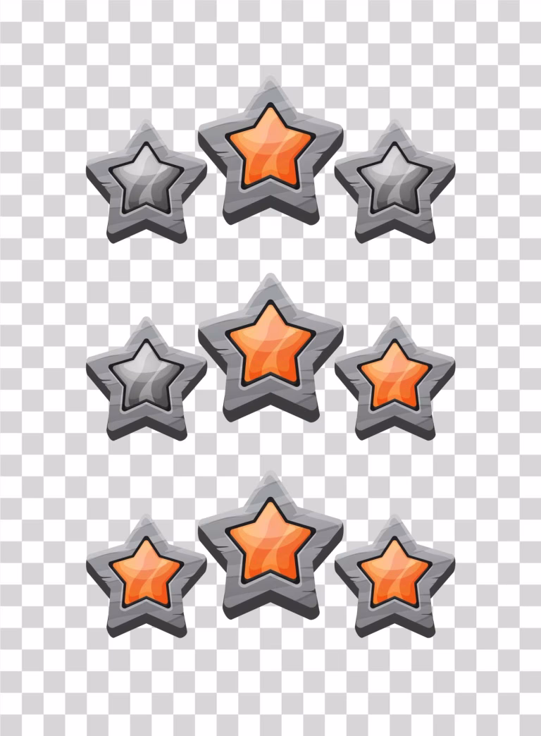 Stars Game UI Level Completed PNG Transparent