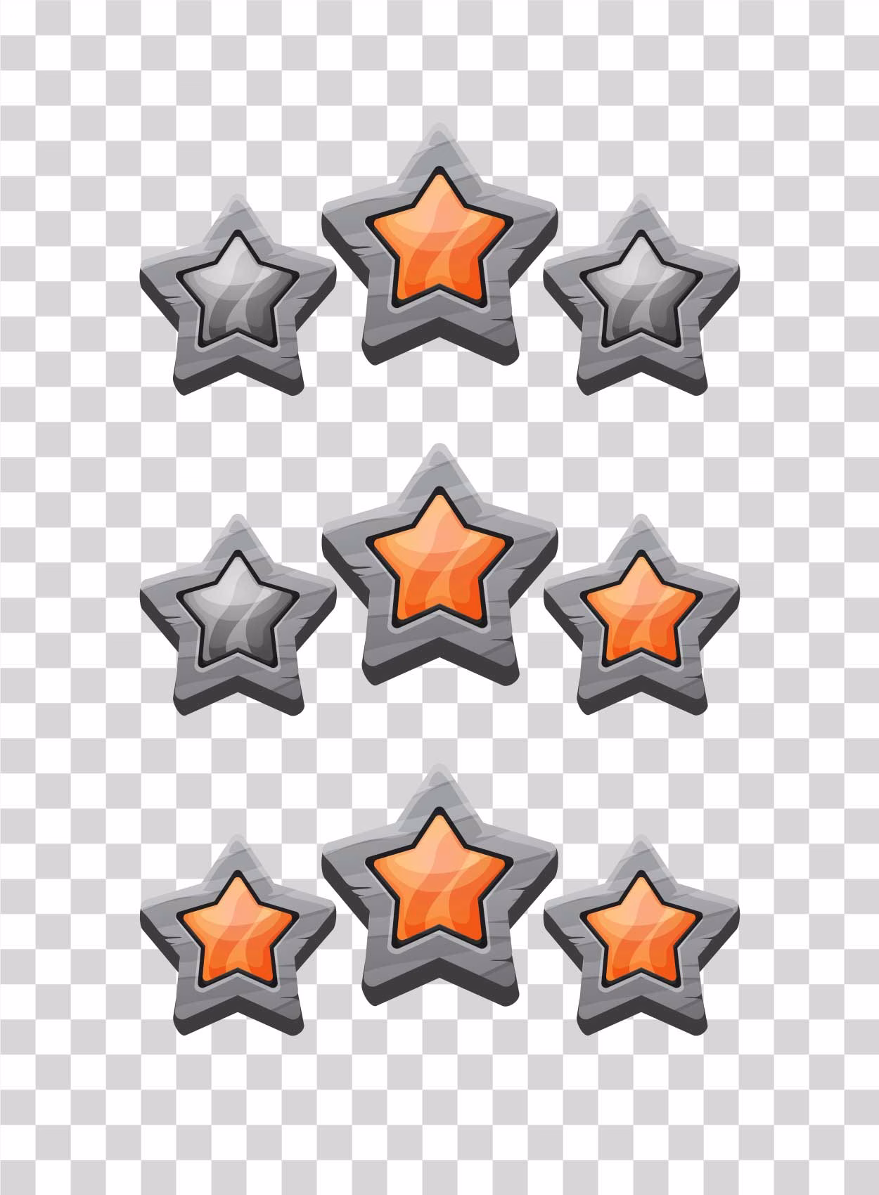 Stars Game UI Level Completed PNG Transparent