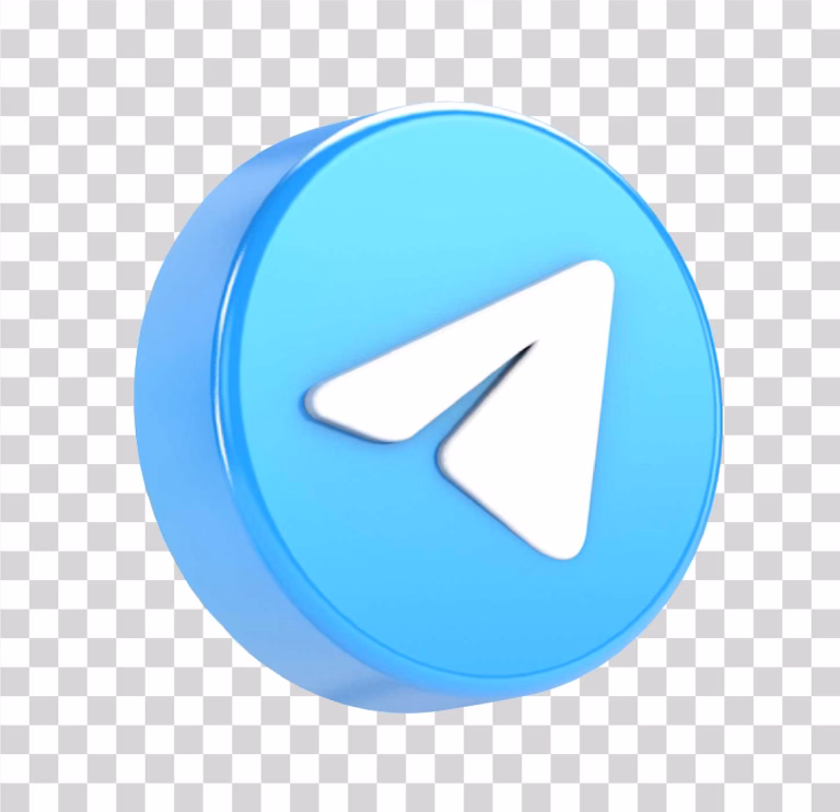 Telegram 3D Logo Social Media Icon PNG