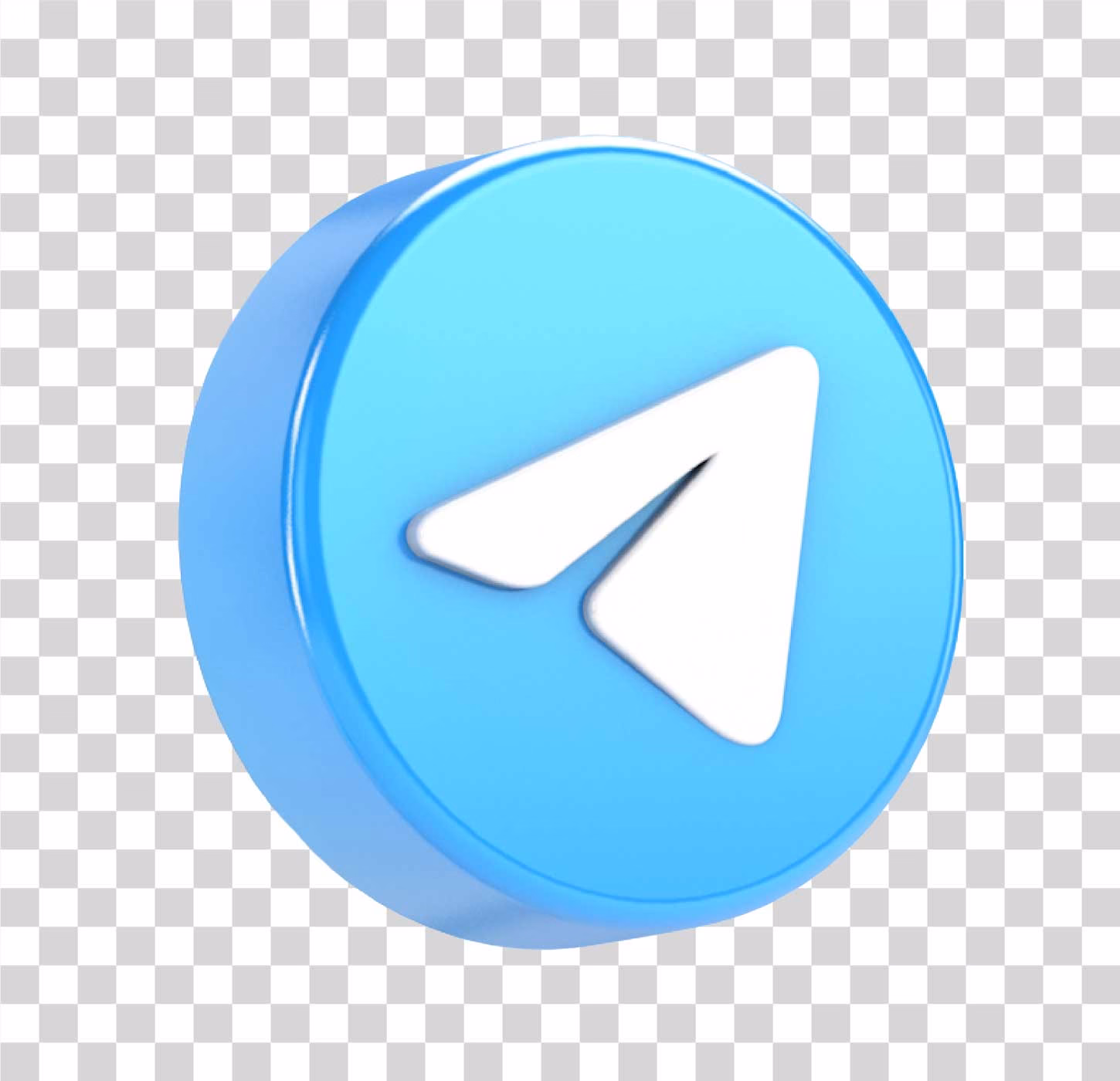 Telegram 3D Logo Social Media Icon PNG
