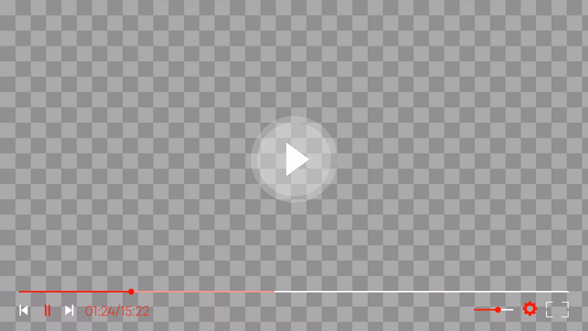 Video Player Overlay Streaming Controls Interface PNG