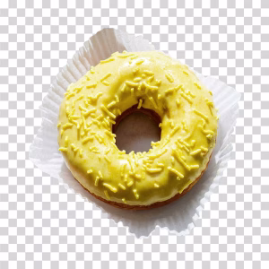 Yellow Donut Sweet Dessert Pastry png