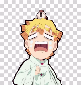 Zenitsu Agatsuma Demon Slayer Crying PNG