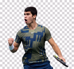 Carlos Alcaraz Tennis Star Celebrating Victory PNG