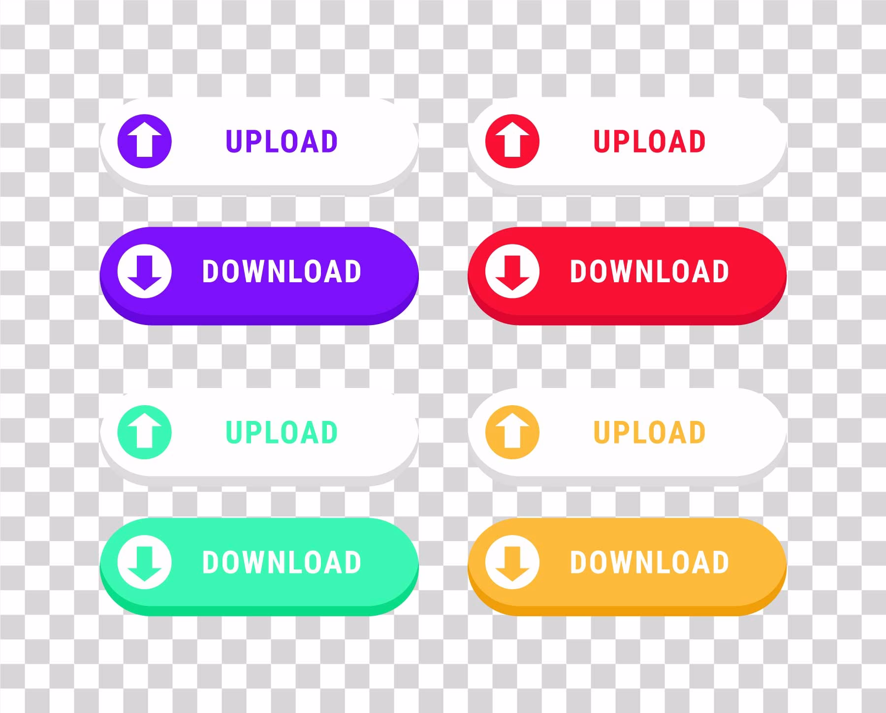 Download and Upload Buttons PNG