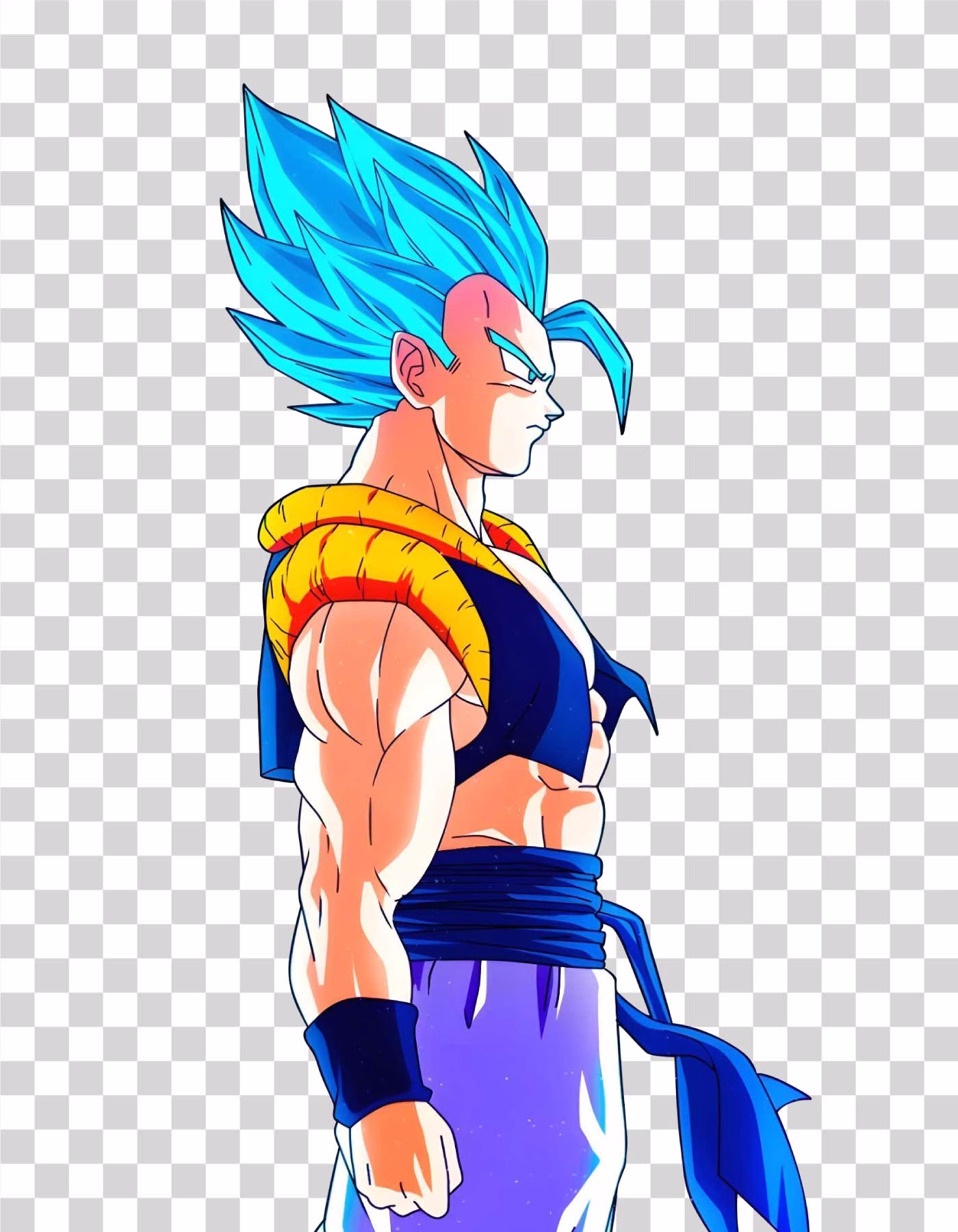 Gogeta Blue Hair Dragon Ball PNG Image