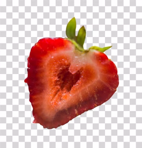 Half Strawberry Slice Transparent