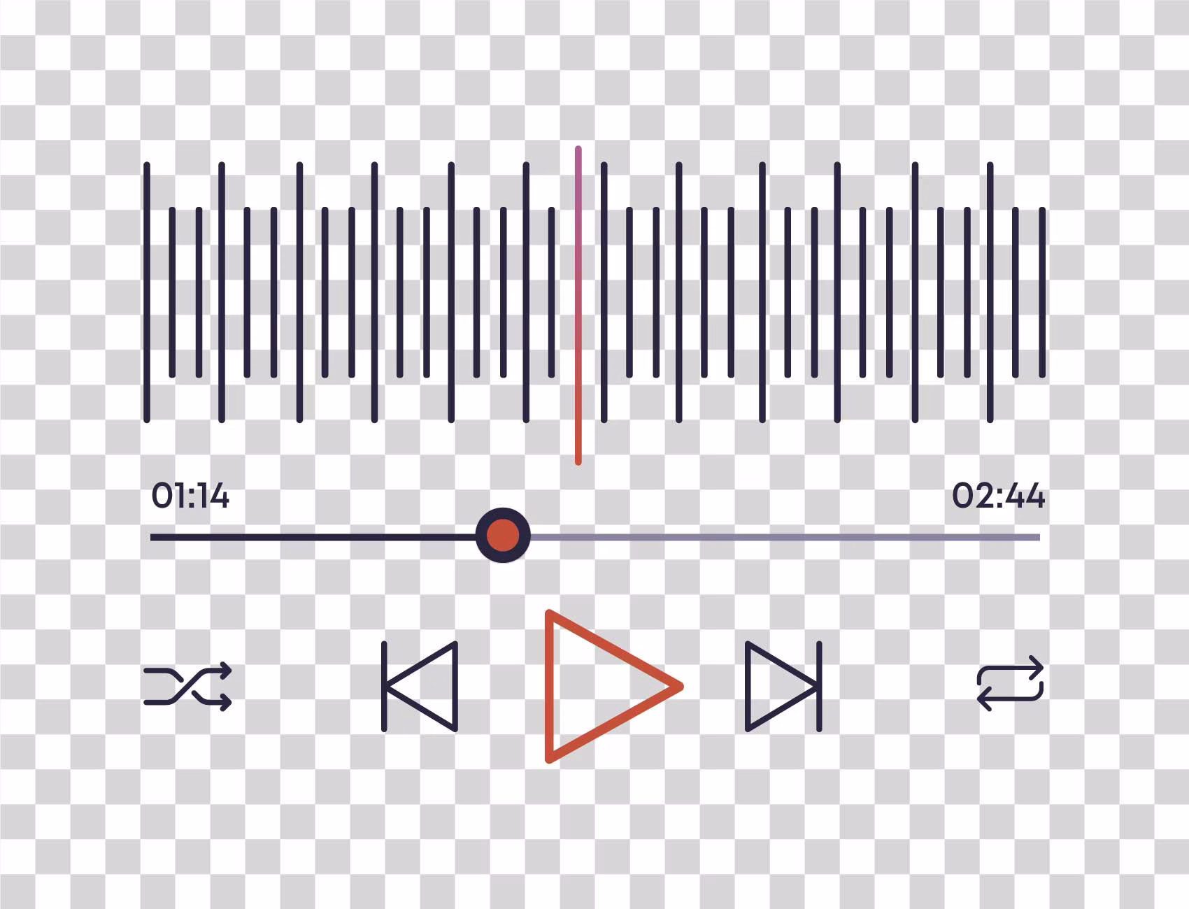 Music Player Modern UI PNG Image