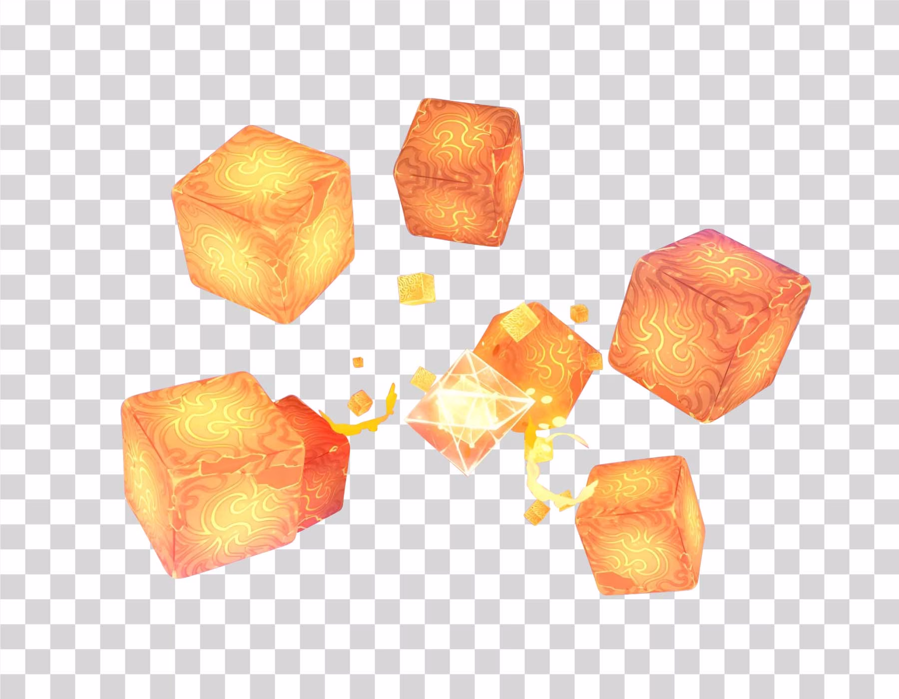 Pyro Hypostasis Genshin Impact Cube Boss PNG