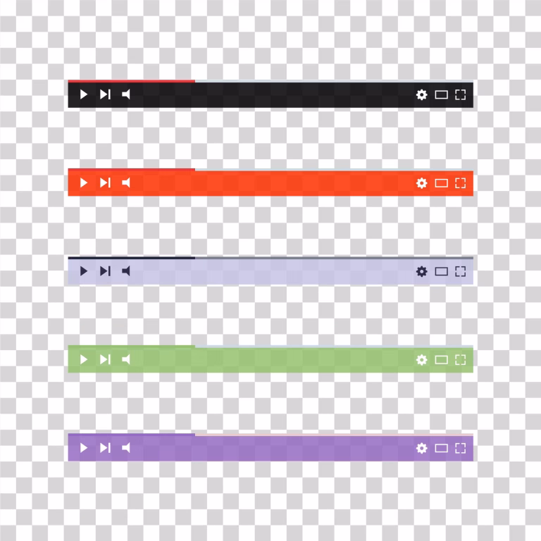 Video Player Bar Control Interface PNG