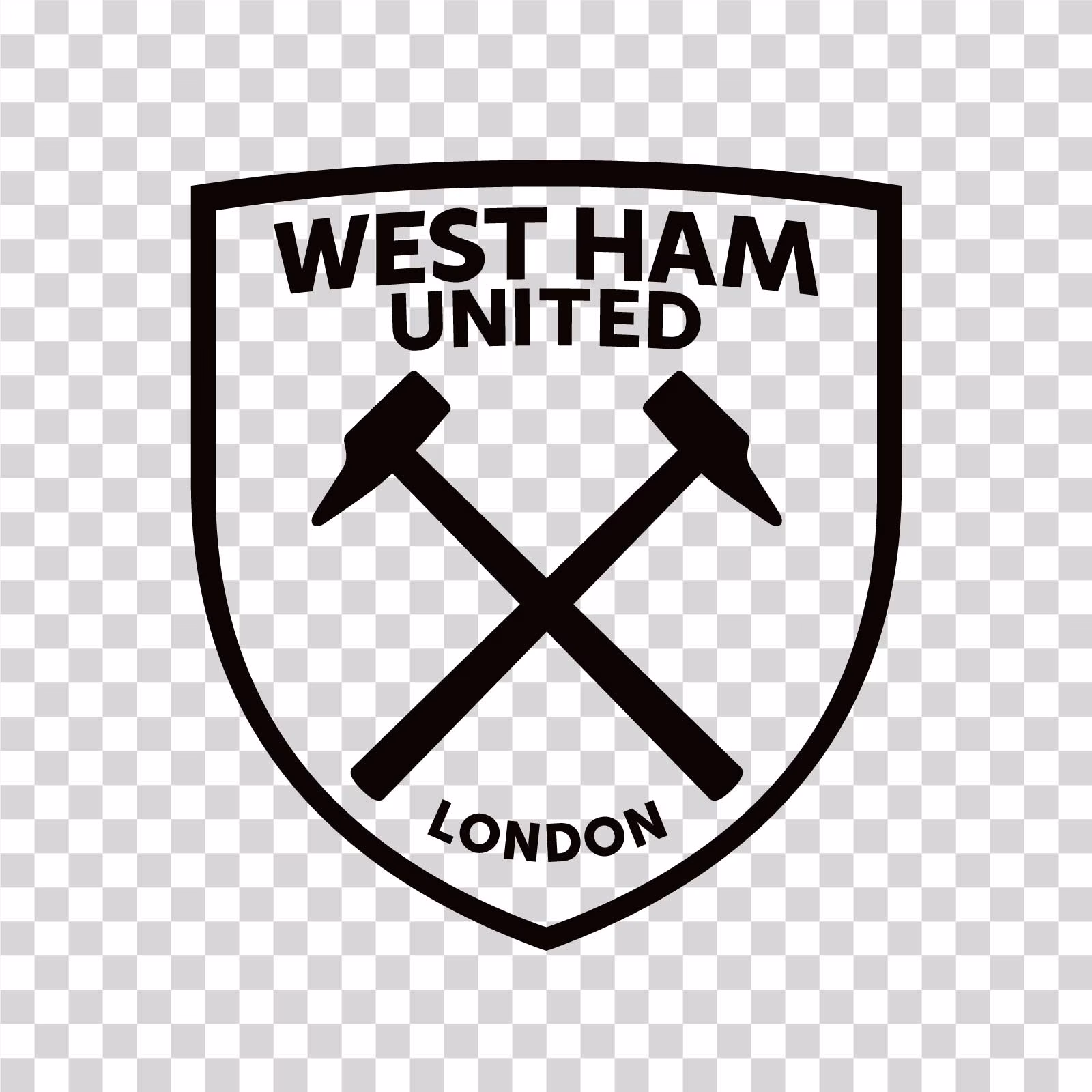 West Ham United Black Logo PNG Image