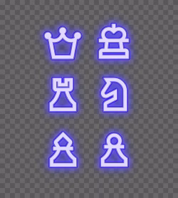 Chess Pieces Neon Effect