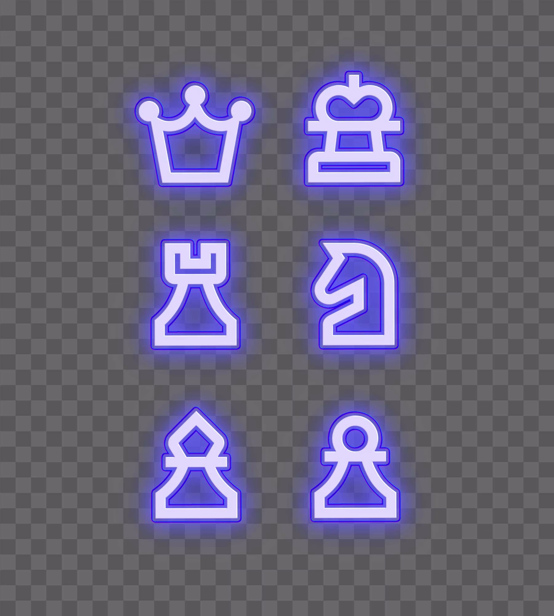 Chess Pieces Neon Effect