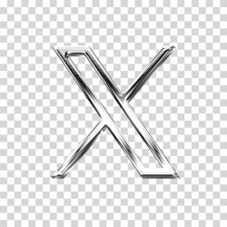 X Logo Metal Effect PNG