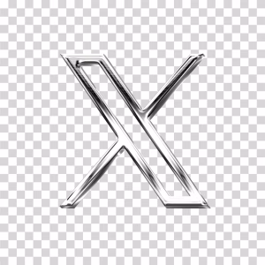 X Logo Metal Effect PNG