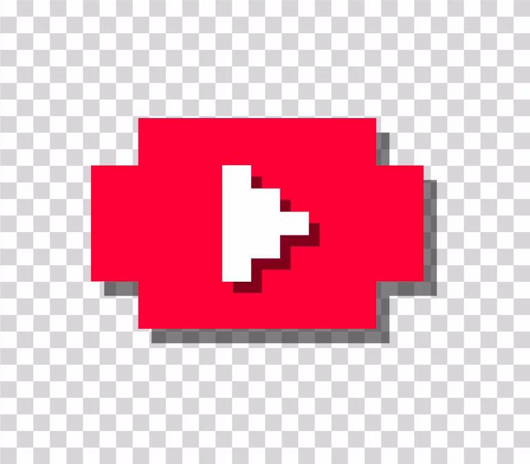 YouTube Logo Pixel Style PNG Transparent