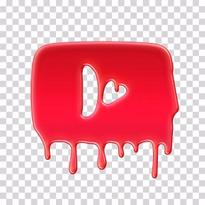 YouTube Logo in Horror Drip Style PNG
