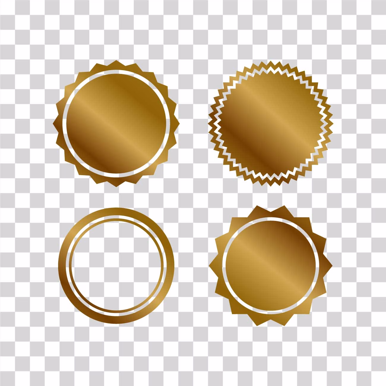 Four Badges Templates Blank Badge Designs PNG