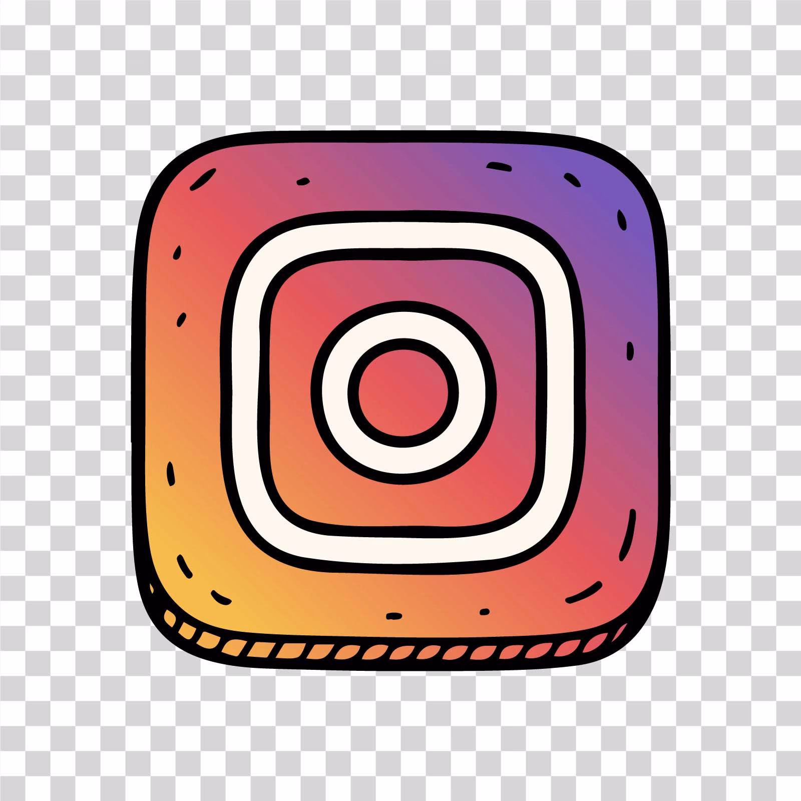 Instagram Logo Cartoon Style Transparent PNG