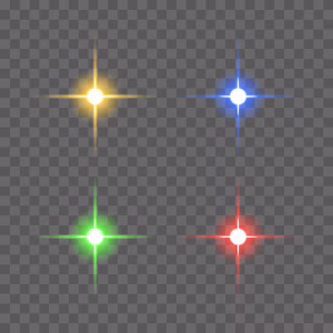 Light Effect in Four Different Colors PNG
