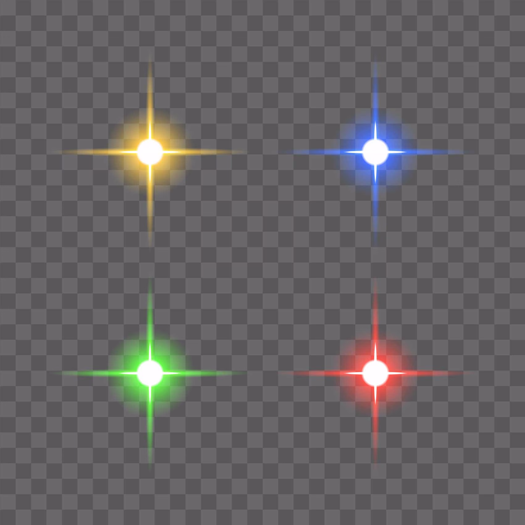 Light Effect in Four Different Colors PNG