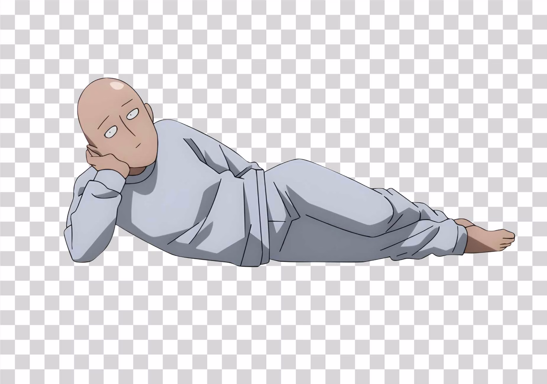 Saitama with Pajama Sticker Transparent Background