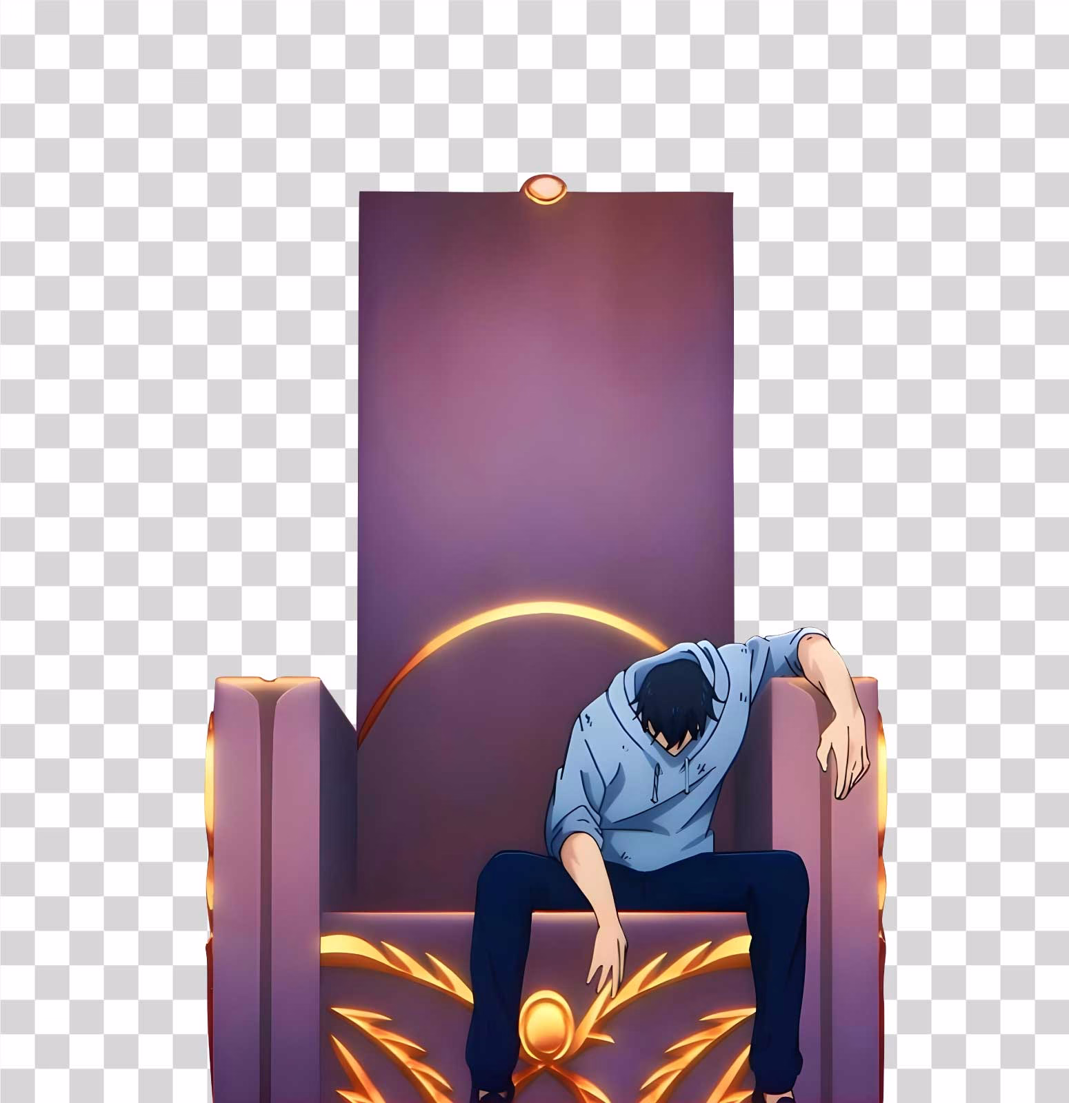 Sung Jin Woo on Throne PNG