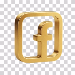 Golden Facebook Logo, Gold Social Media Icon, Facebook Gold PNG Golden Facebook Logo