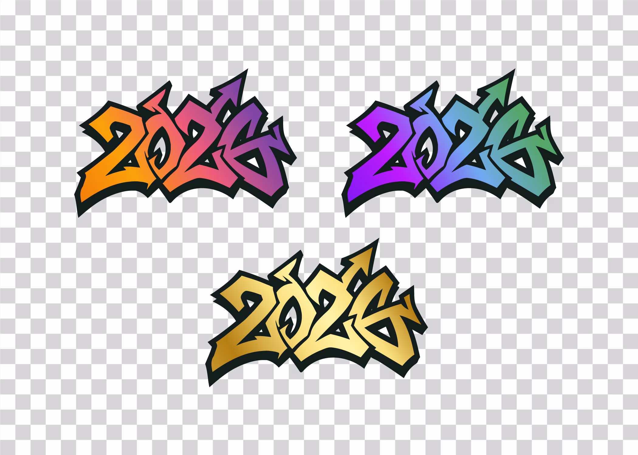 Graffiti Welcome to the New Year 2026 PNG