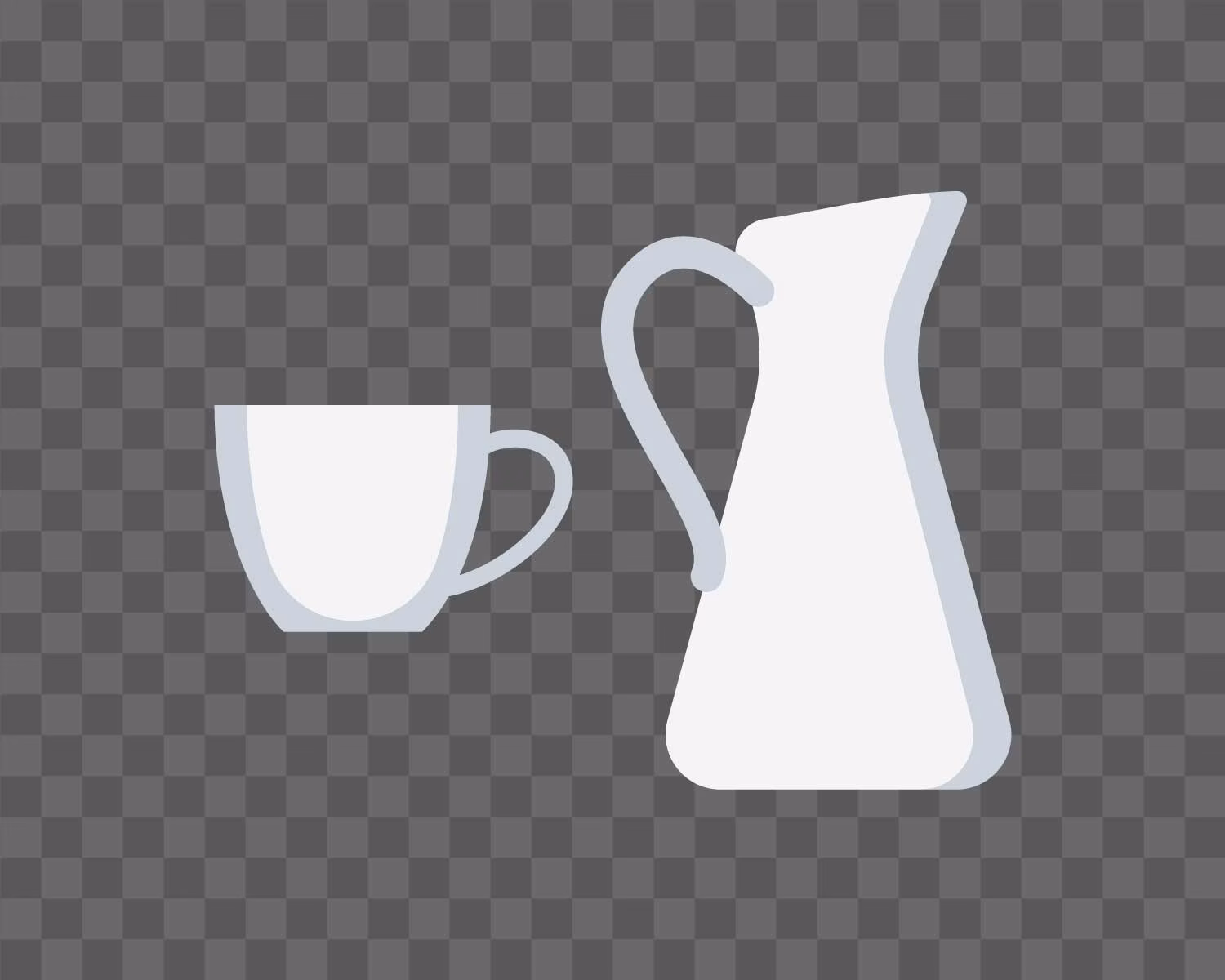 White Cup and White Milk Jug PNG