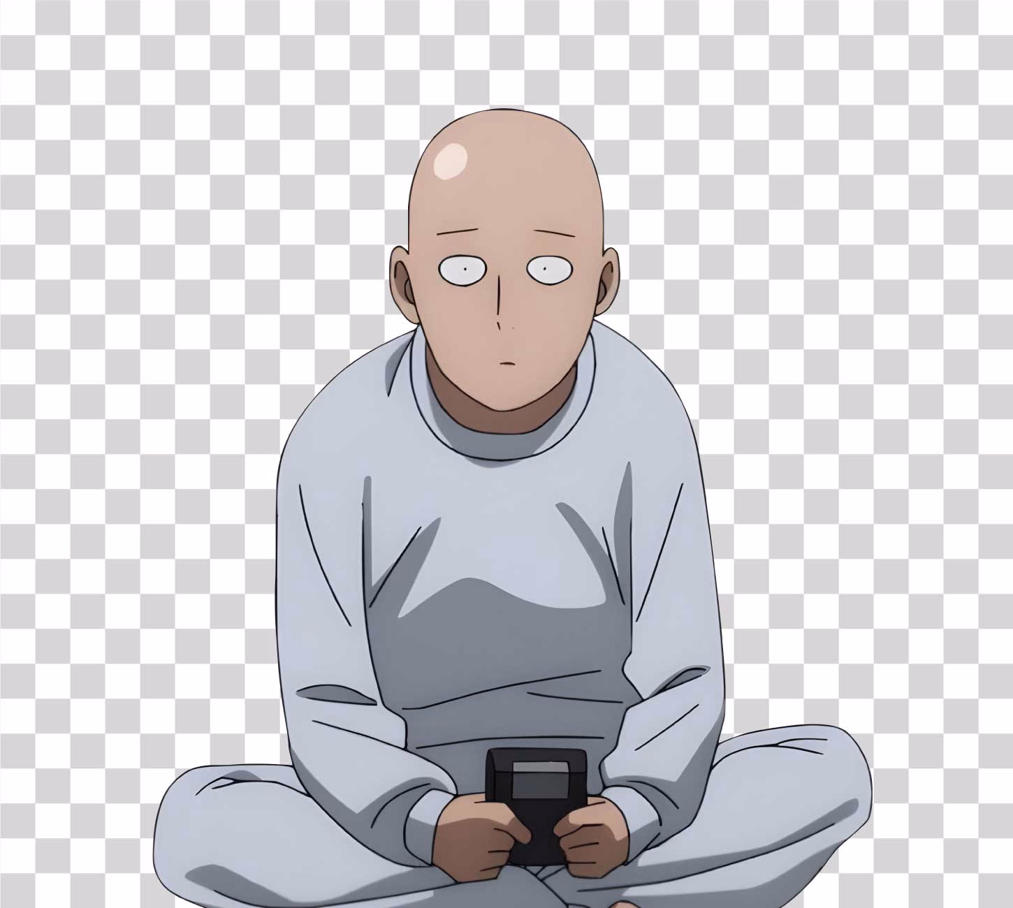 Saitama in Basic Home Clothes PNG