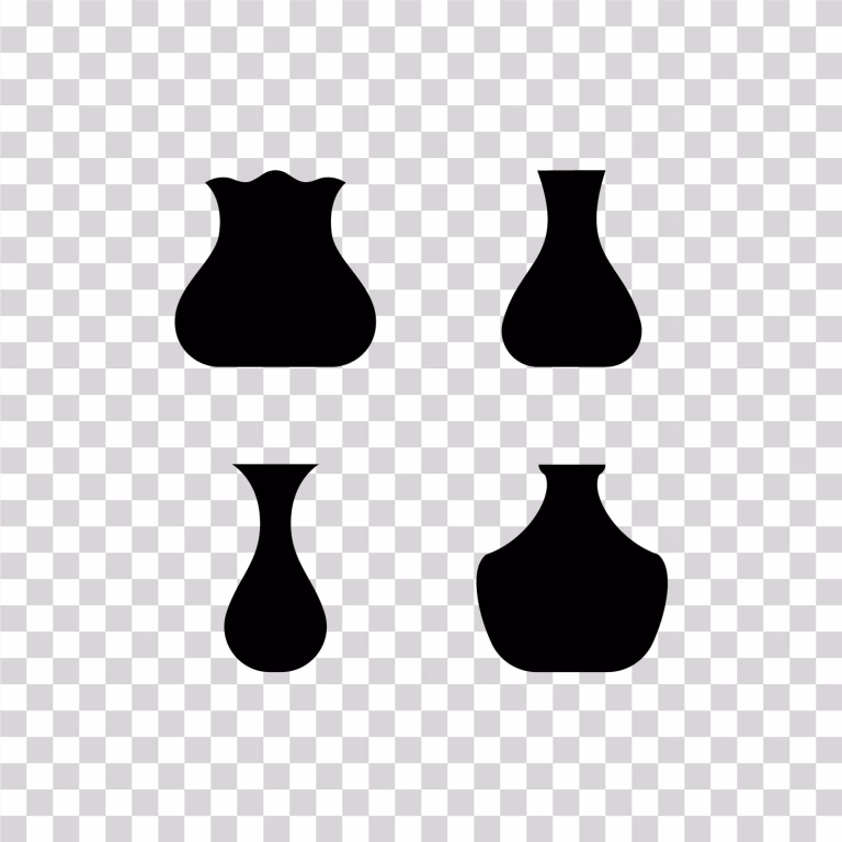 4 Vase Silhouette PNG