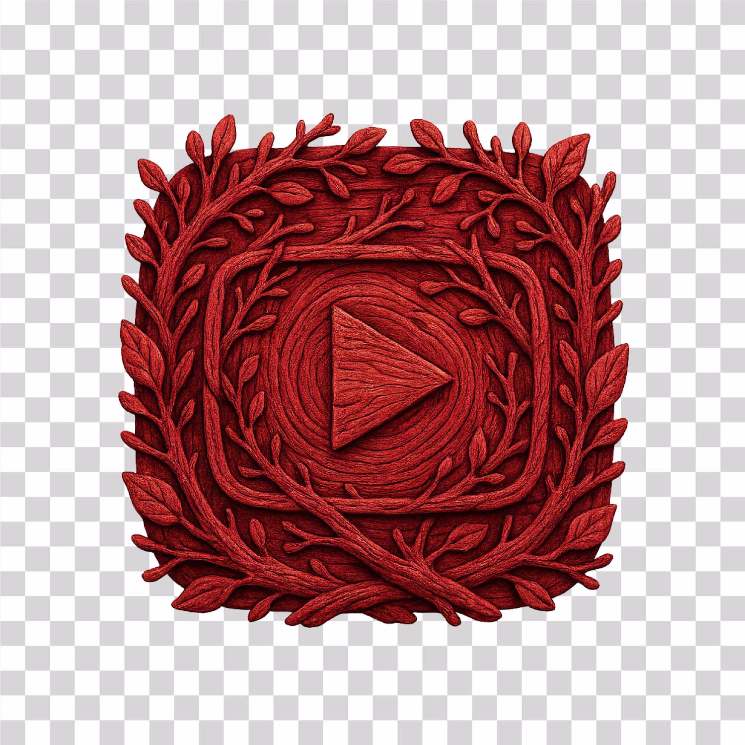 YouTube Carved Wooden Emblem png