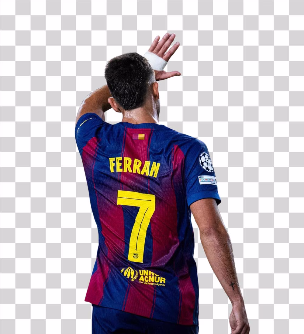 Ferran Torres FC Barcelona Back PNG