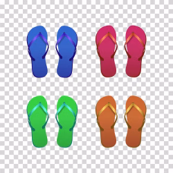 Flip Flops in 4 Colors PNG Image