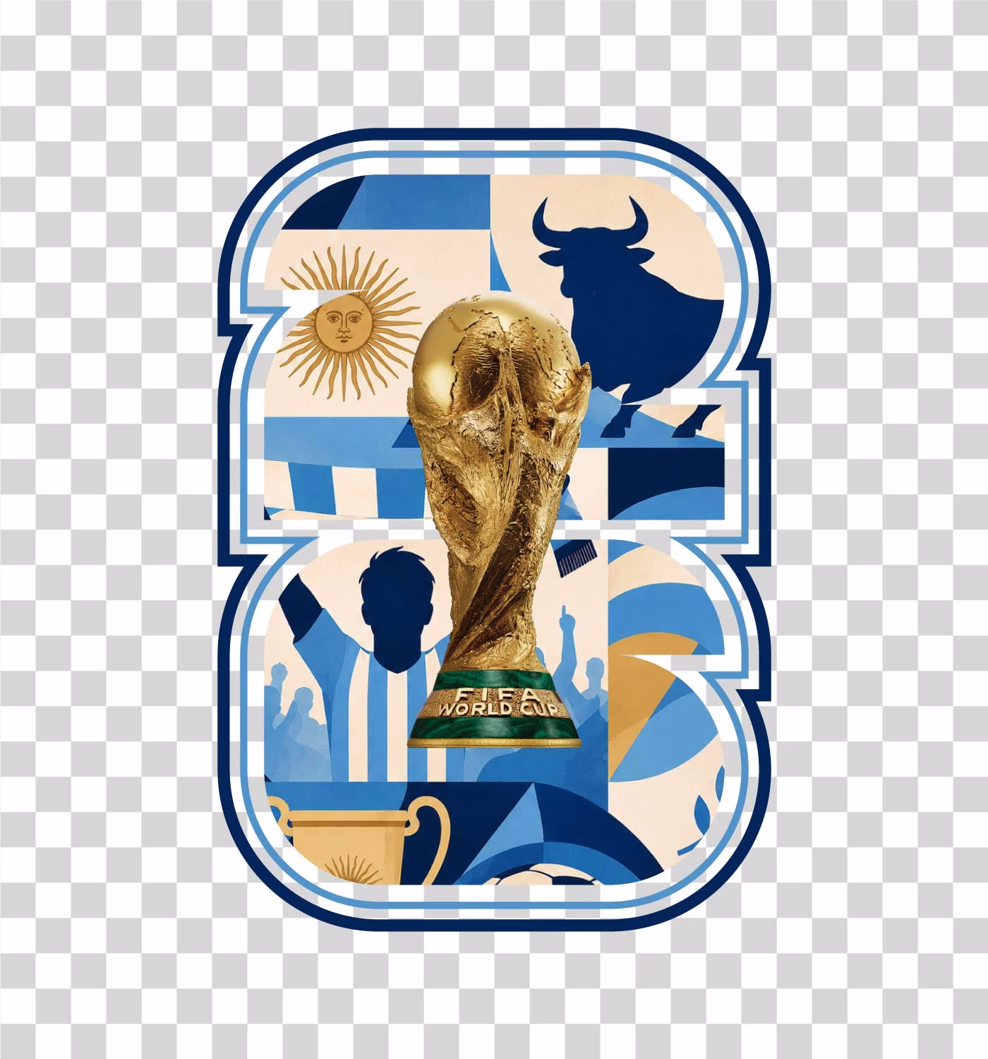 World Cup 2026 Logo Argentina Theme