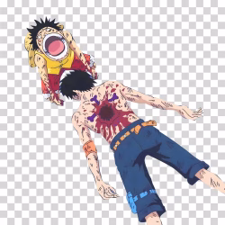 Luffy Crying for Ace Death PNG Image