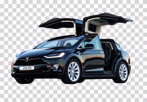 Black Tesla Model X, Luxury Electric SUV, Modern Tesla Vehicle, Transparent PNG Black Tesla Model X PNG