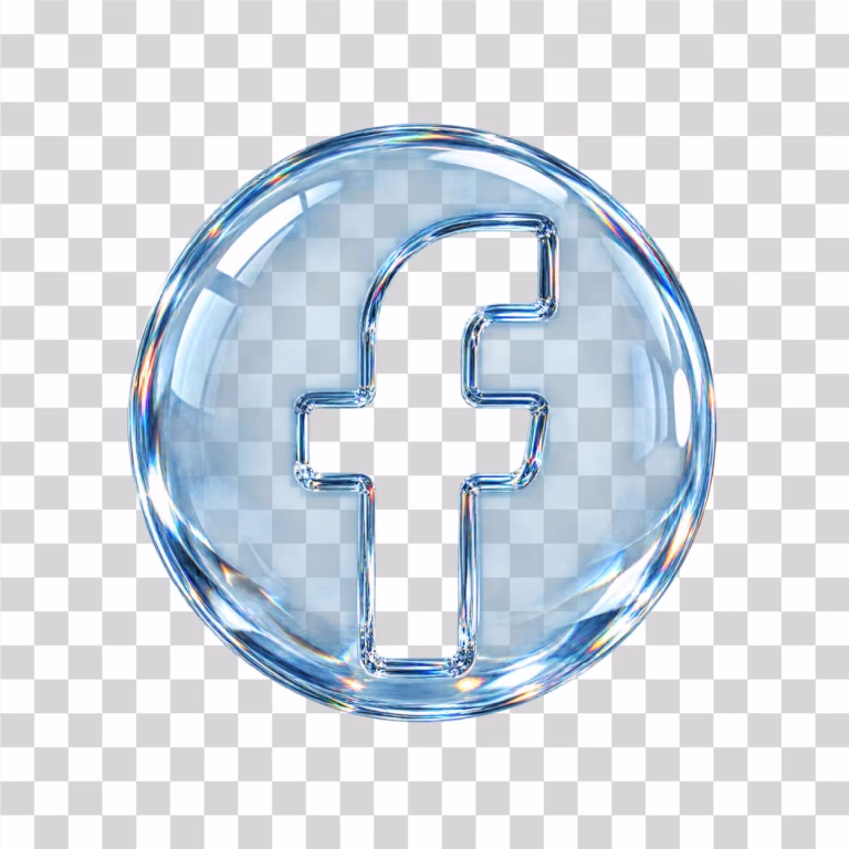 Facebook 3D Glass Logo Transparent Image