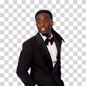 Kai Cenat in Black Suit, American YouTuber and Streamer Kai Cenat in Black Suit PNG Image for Download