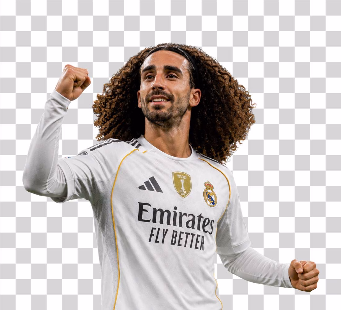 Marc Cucurella Celebrating Goal Real Madrid Jersey