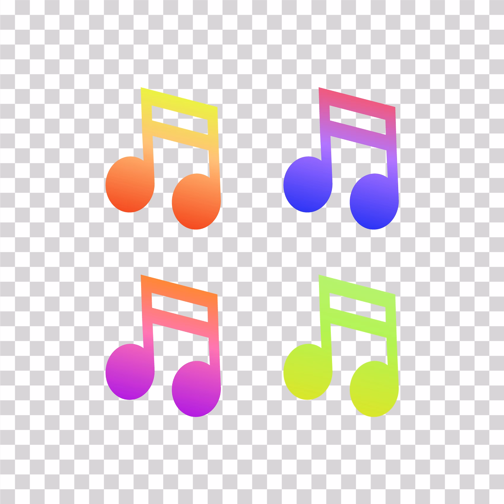 Music Icon in Different Gradient Colors PNG