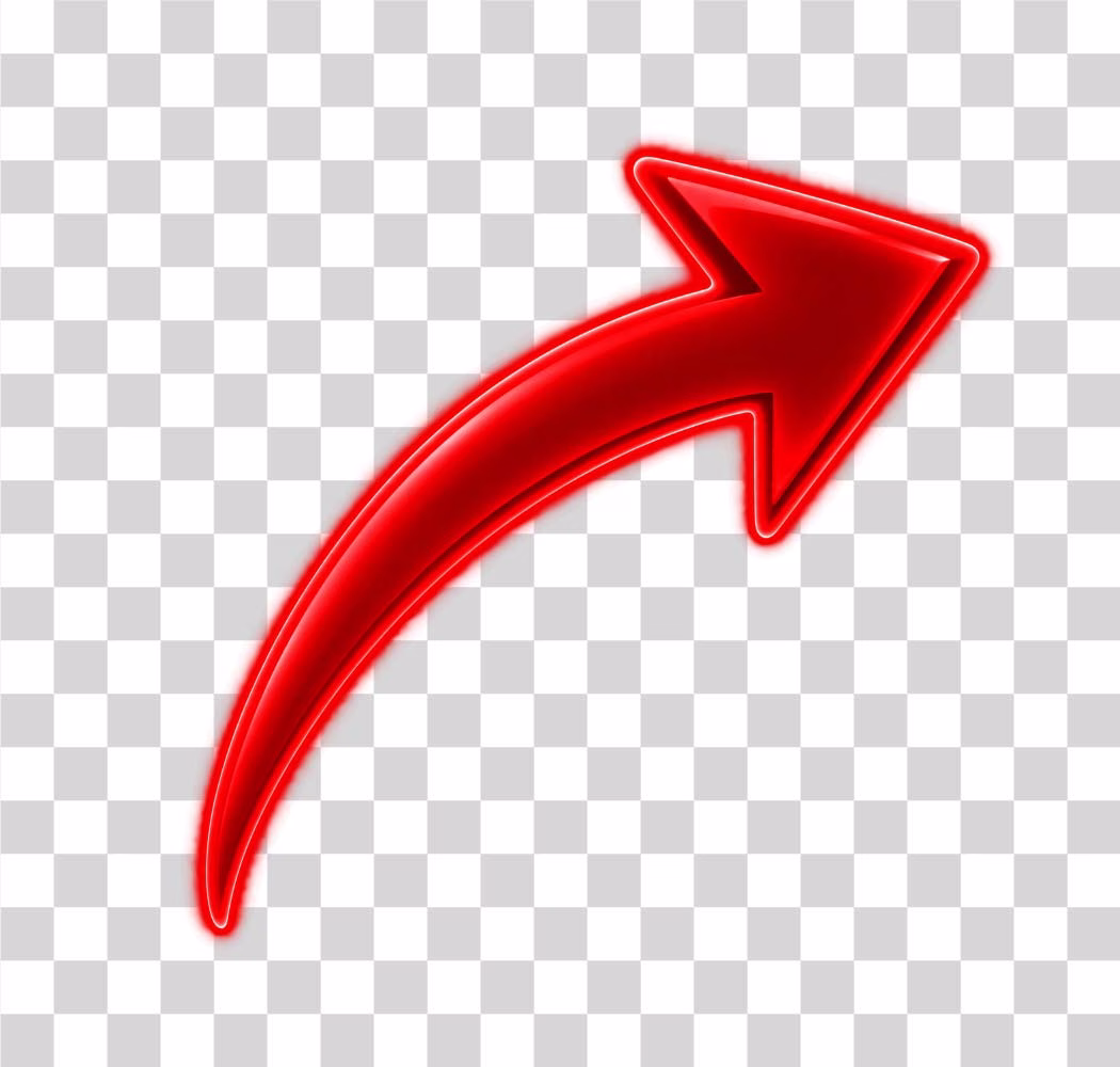 Red Glow Arrow PNG Image