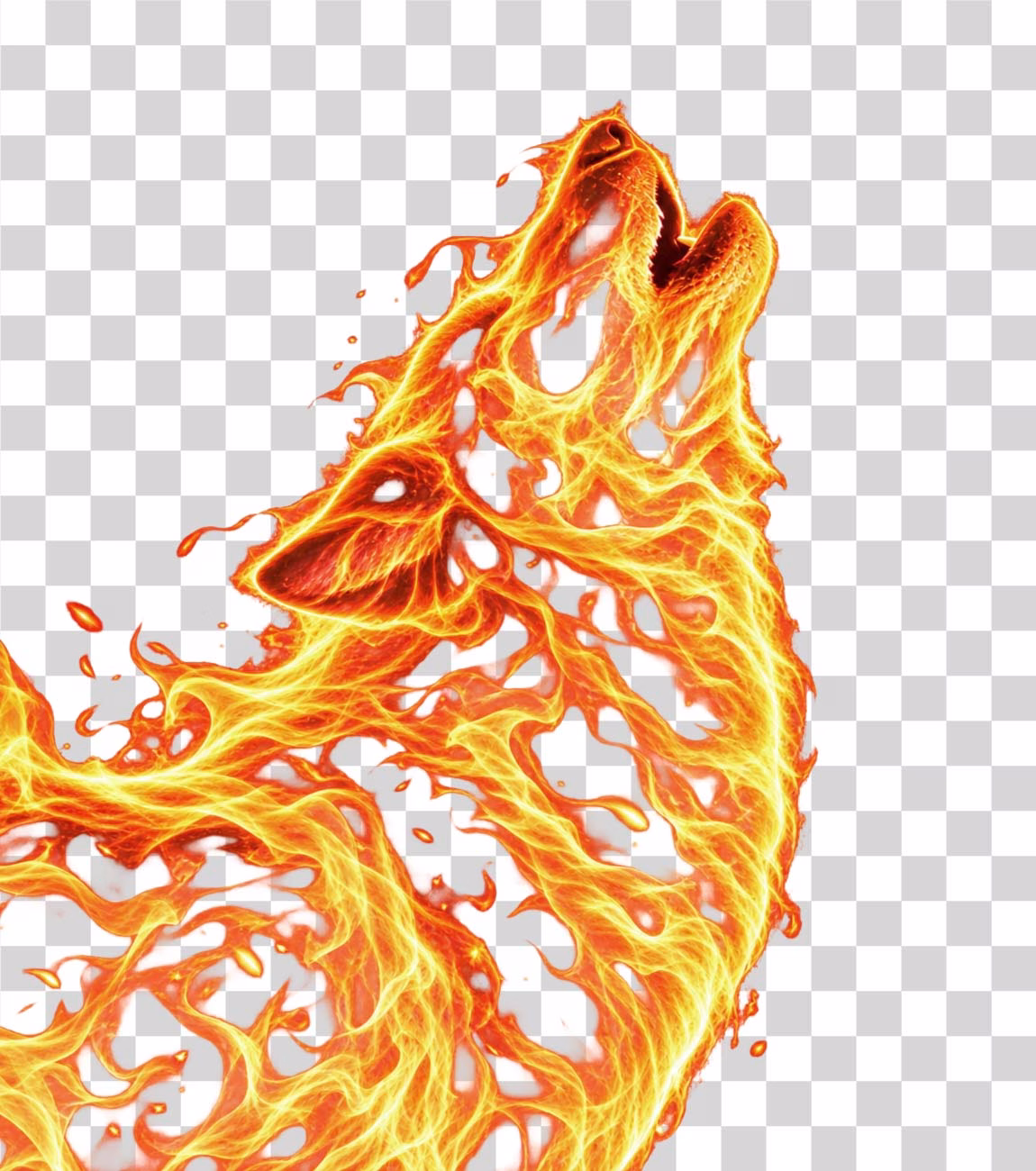 Fire Effect Wolf Howling