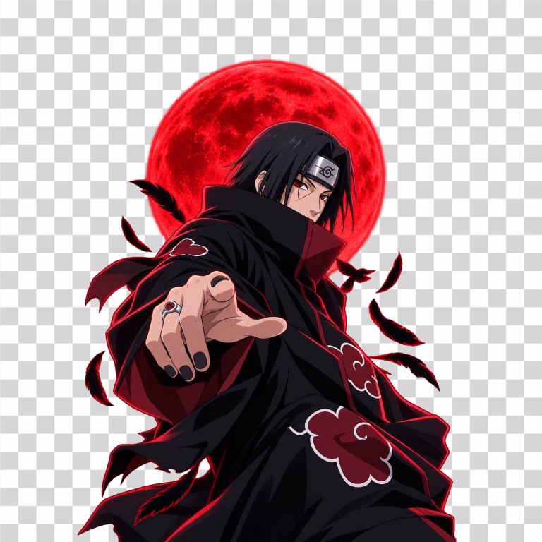 Itachi Uchiha Under a Red Moon