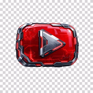 YouTube Logo in Detroit Futuristic Style, Modern Sci-Fi Design, Transparent PNG YouTube Logo in Detroit Futuristic Style