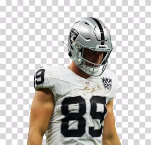 Brock Bowers Las Vegas Raiders, NFL Tight End in American Football Uniform Brock Bowers png