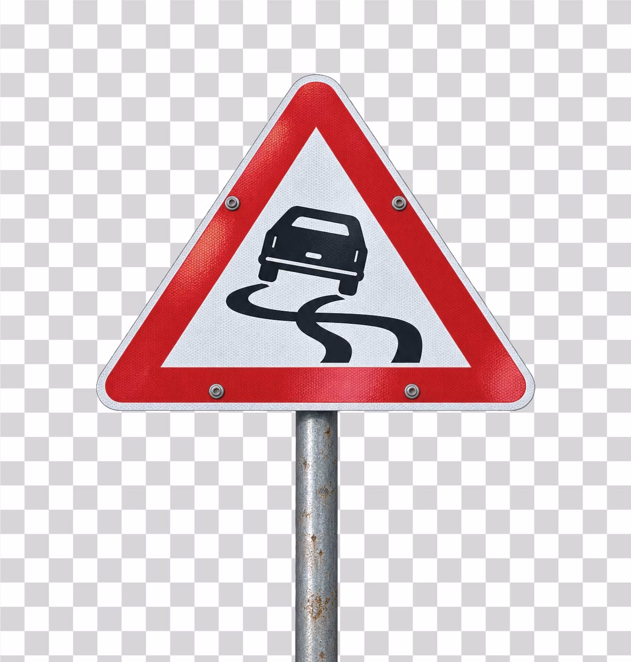 Full Slippery Road Sign